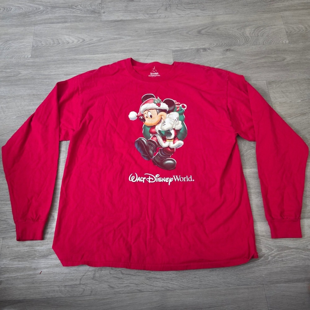 Hanes‎ Walt Disney World Christmas Mickey Mouse Long Sleeve Shirt XL
